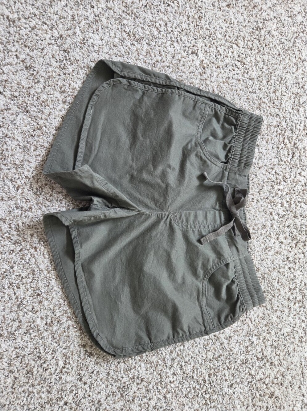 Eddie Bauer Olive Green Casual Drawstring Elastic Shorts Women 6
